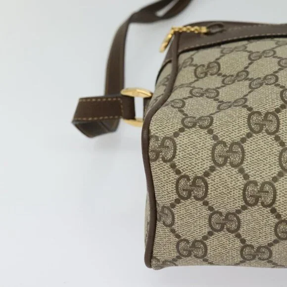 Authentic GUCCI GG Supreme Web Sherry Line Bag PVC Beige Red 001 56 0852